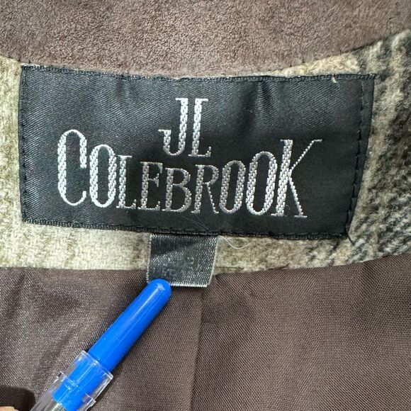 Equestrian Blazer Womens Size L Plaid Fall Preppy Money Brown Classic Vintage - Picture 10 of 10